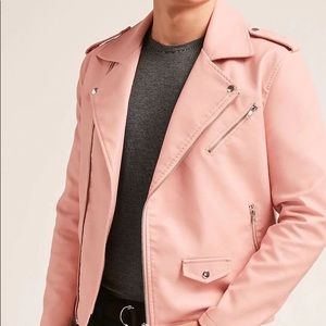 Forever 21 Faux Leather Pink Biker Jacket